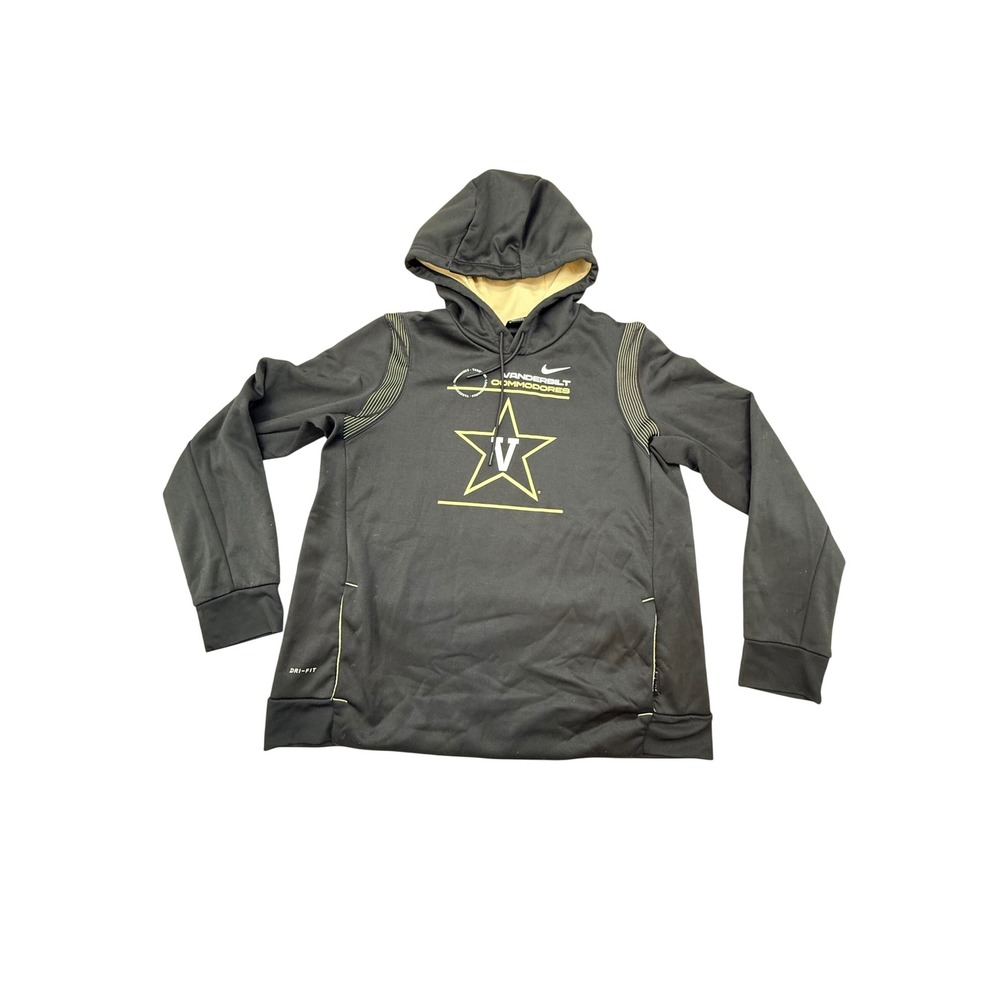 Nike Vanderbilt Commodores Dri-FIT Hoodie Mens XL Black Gold Performance Sweatsh